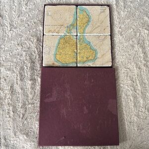 Screencraft Tileworks Block Island Marble Coaster Set w box